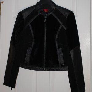 N W/O Tags G.I.L.I. Faux Calf Hair, Leather, and Suede Zip Front Jacket